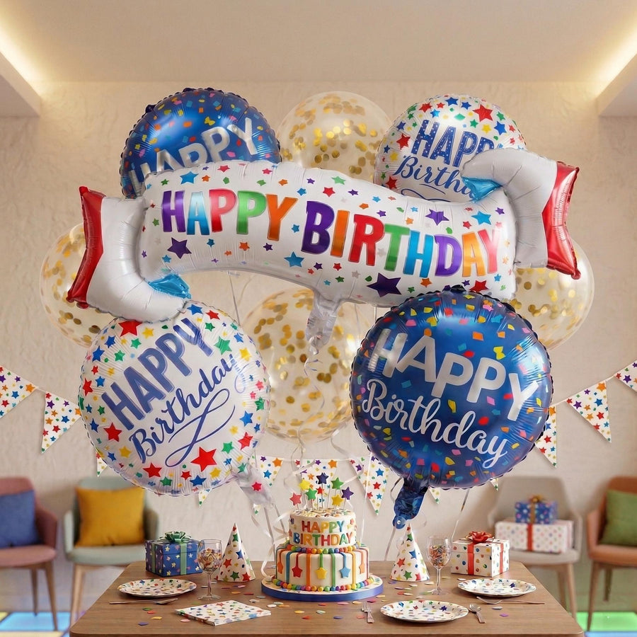 Birthday Parties Happy Birthday & Number Balloons