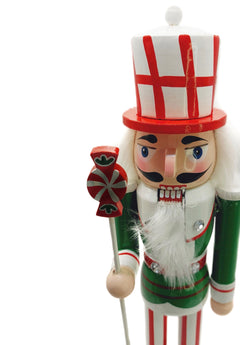 Peppermint Candy Soldier Christmas Wooden Nutcracker 12 in by Wizardi F07M14-31-N01702A