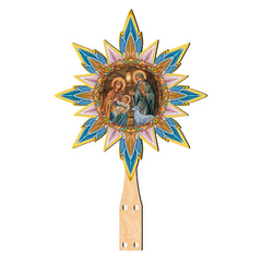 Orthodox Nativity Star Tree Topper Wooden Decor by G. Debrekht - Nativity Holiday Decor - 89504