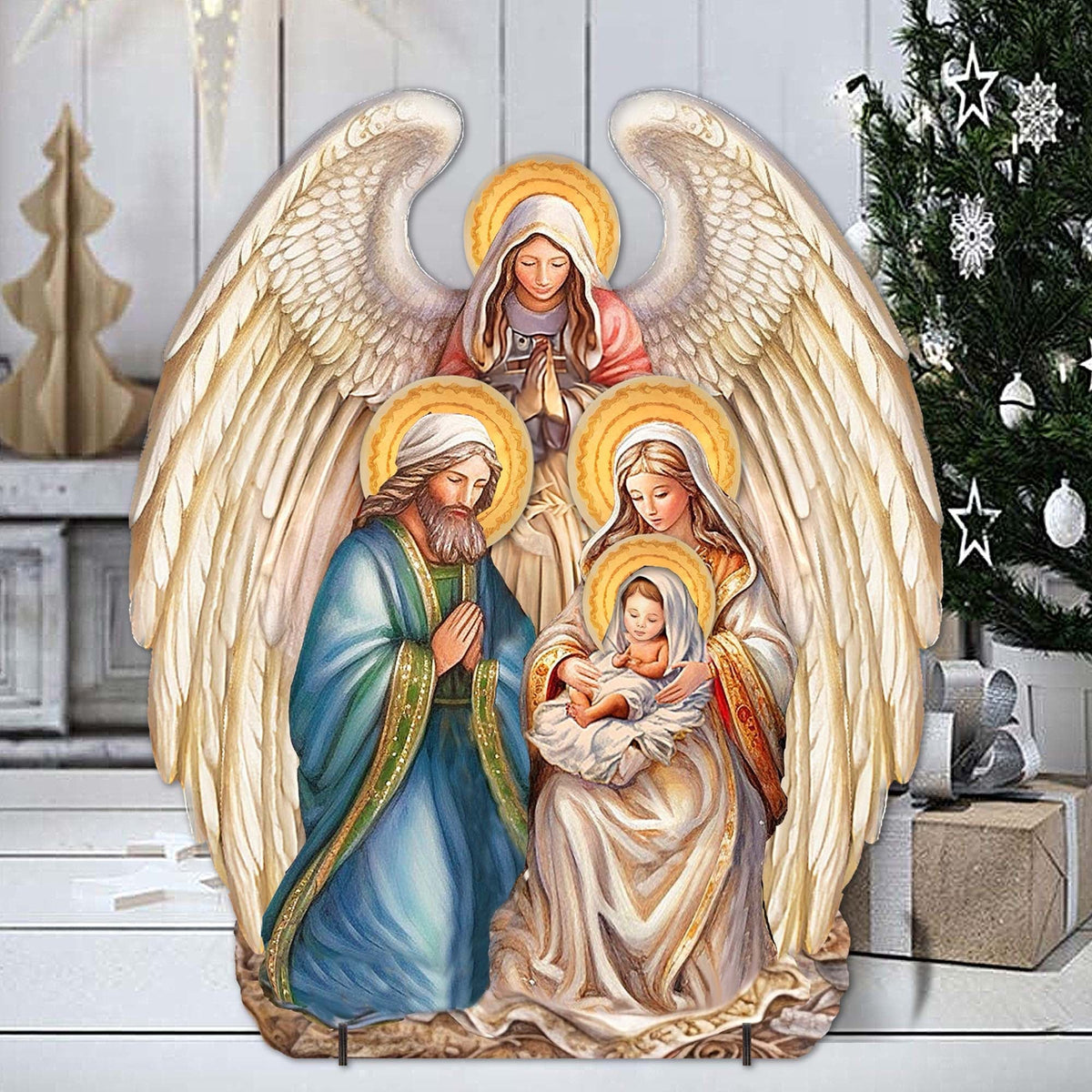 Nativity with Angel Outdoor Decor by G. Debrekht - Nativity Holiday Decor