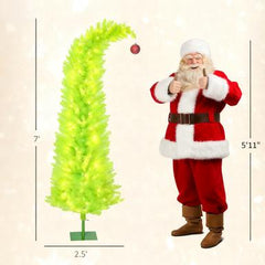 84 Inch Whimsical Christmas Tree with Pre-Lit LED Lights - Green