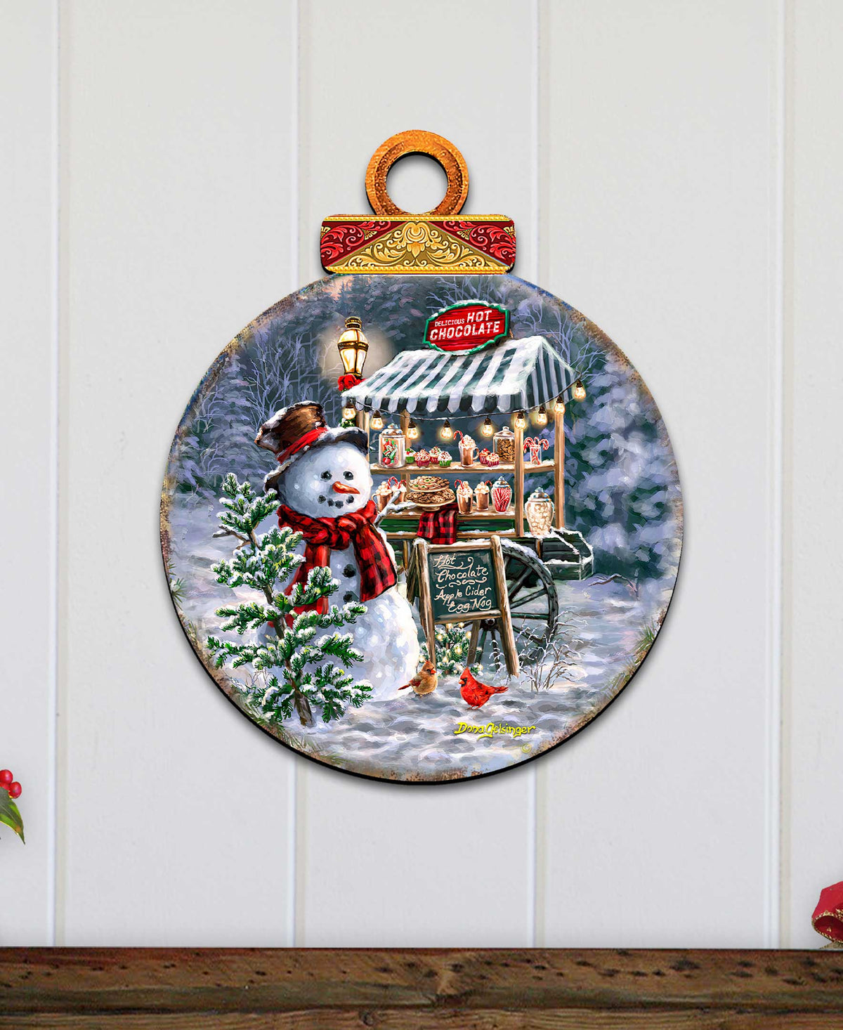 Hot Chocolate Stand - Frosty Fun Holiday Door Decor - Christmas Santa Snowman Decor