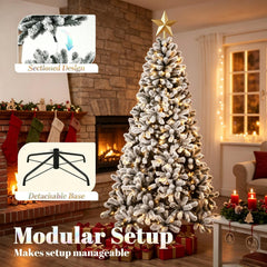 6 ft Pre-Lit Snow-Flocked Northern Pine Christmas Tree
