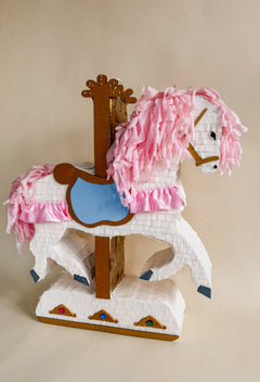 🎠 Horse Carousel Piñata – Handmade Fairground Centerpiece for Birthdays & Whimsical Celebrations
