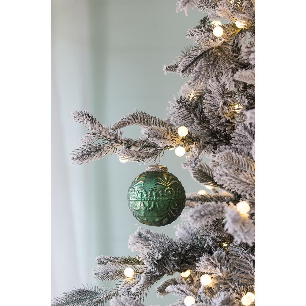 Christmas Ball Ornaments, Glass Decorative Hanging Ball Christmas Tree Ornaments, For Holiday Party Decorations (Set of 6) - Green