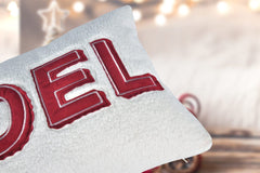 Noel Christmas Throw Pillow with Insert - Festive Holiday Polyester
