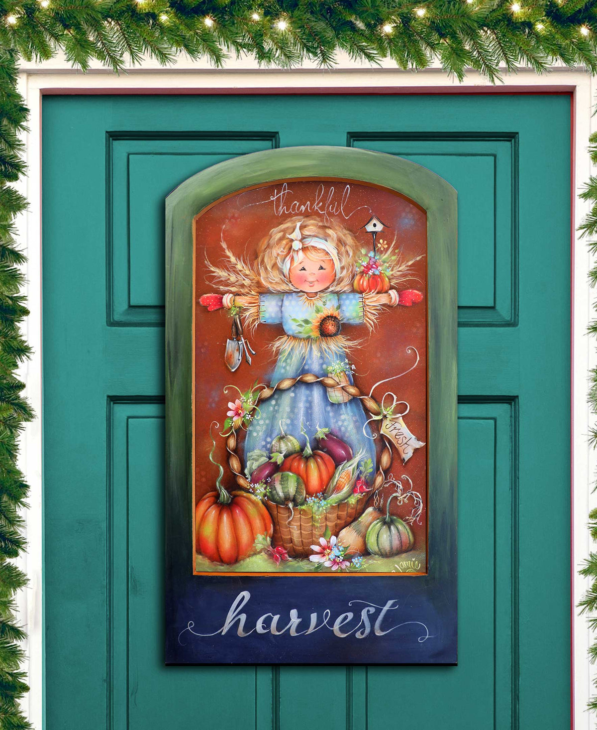 Thankful Harvest Holiday Door Decor by Jamie Mills-Price - Thanksgiving Decor