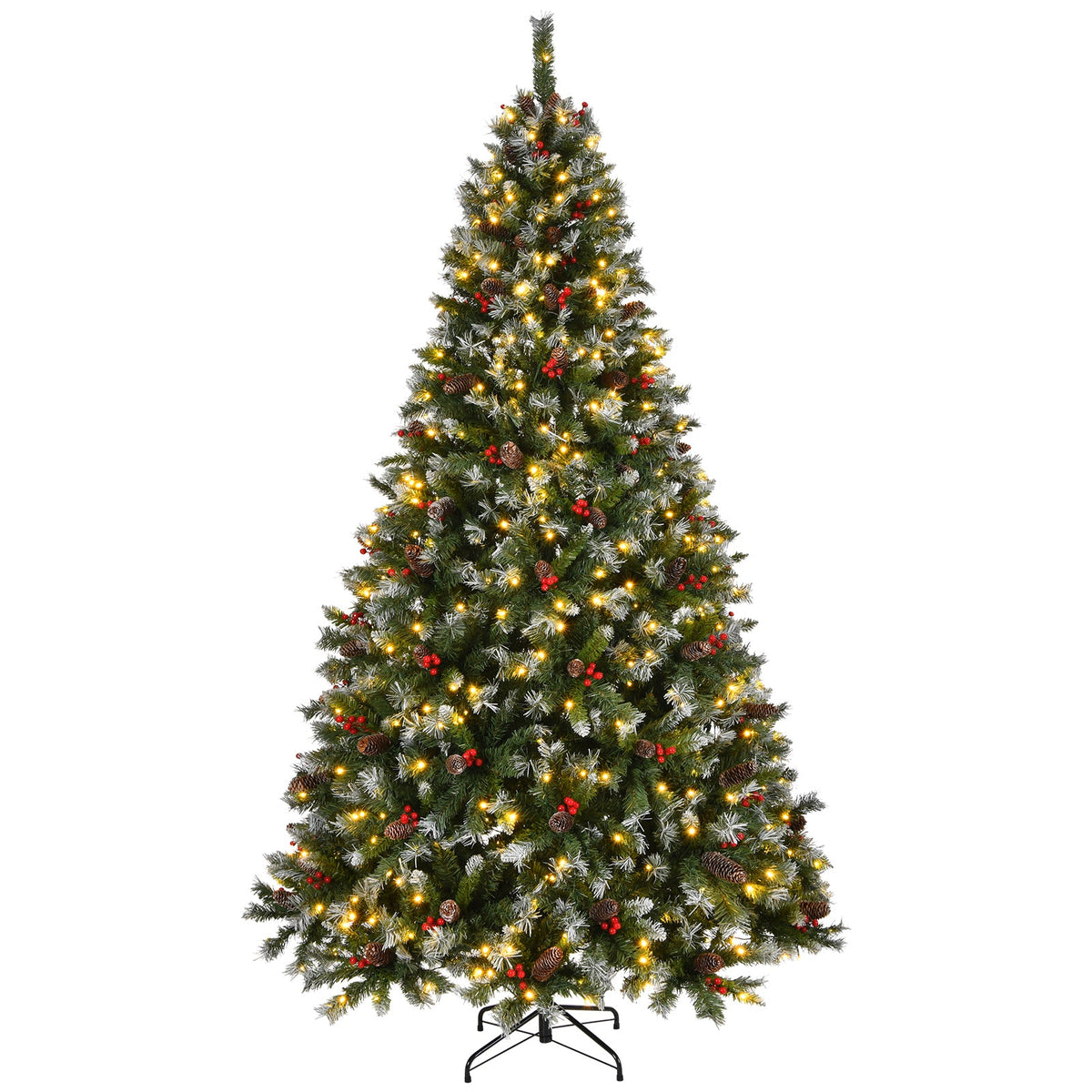 9-Foot Pre-Lit Pre-Decorated Pine Artificial Christmas Tree, 600 Lights, Green