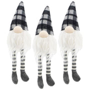3 Pieces Sitting Gnome, Christmas Table Home Ornaments For Holiday Party Gifts - White / Gray