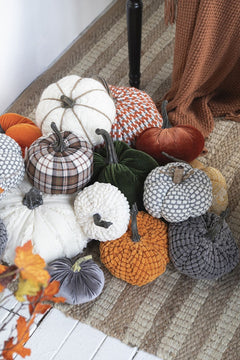 Knite Pumpkin Ornament Decor for Holiday Harvest – Gray or Dark Gray