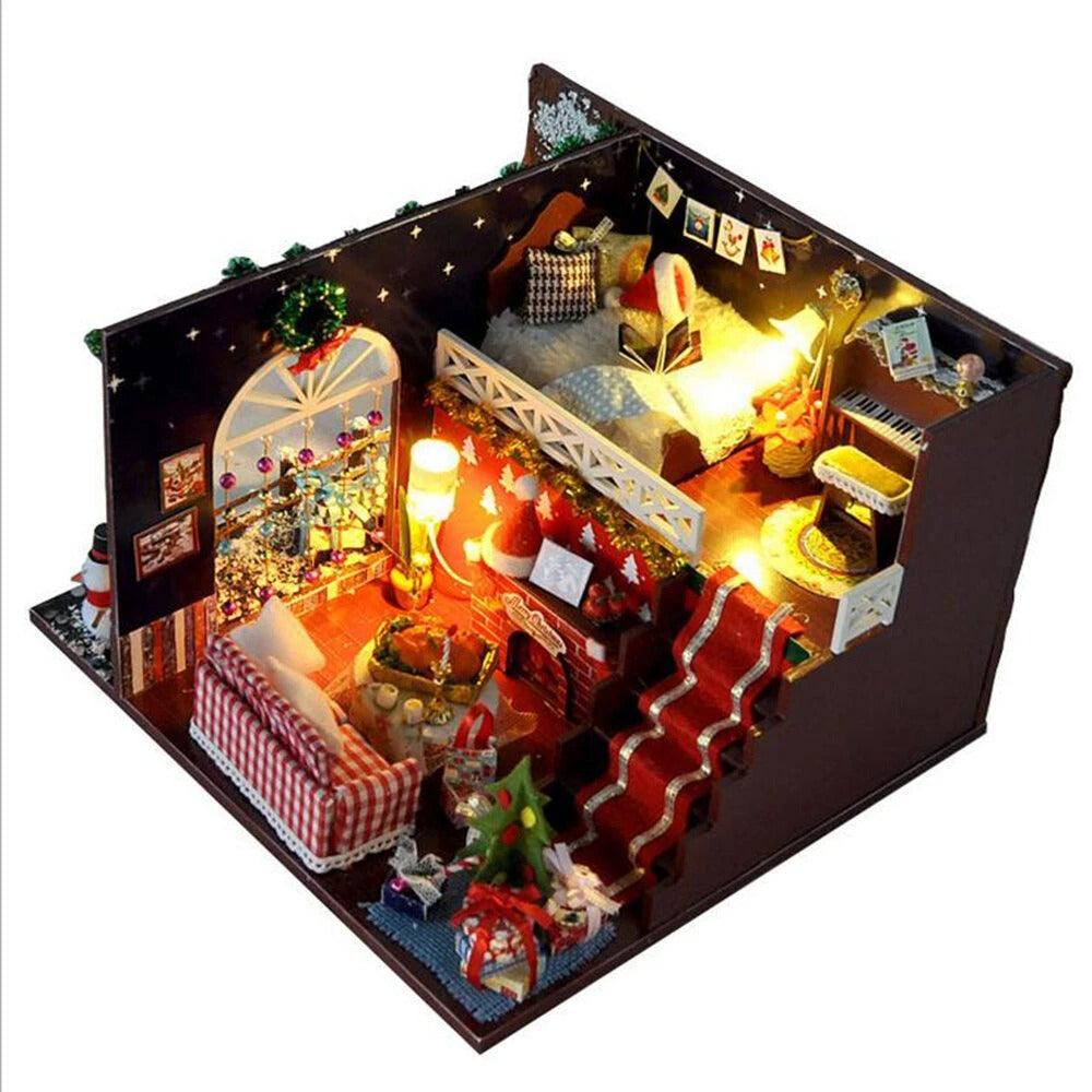 DIY Miniature Dollhouse Kit with LED Lights