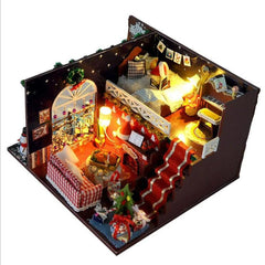 DIY Miniature Dollhouse Kit with LED Lights