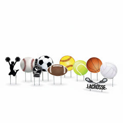 10-Pack Sports Birthday Yard Signs Decorations with Stakes