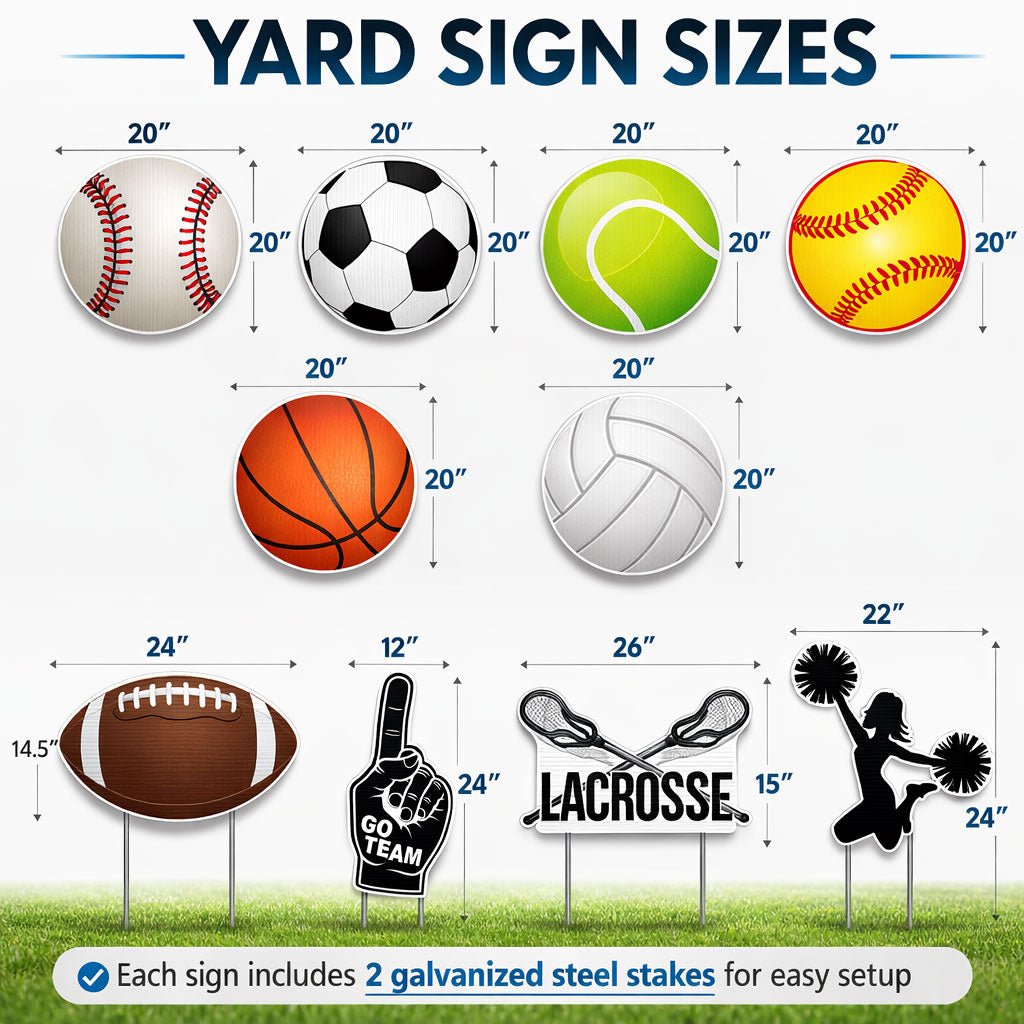 10-Pack Sports Birthday Yard Signs Decorations with Stakes
