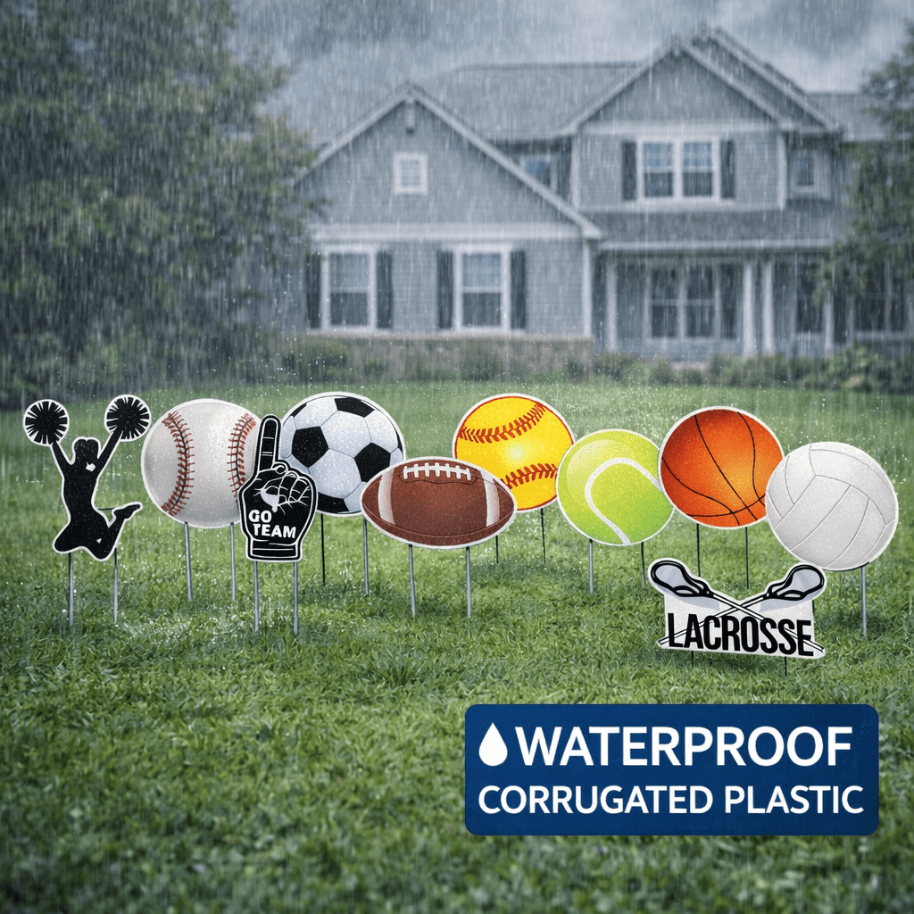 10-Pack Sports Birthday Yard Signs Decorations with Stakes