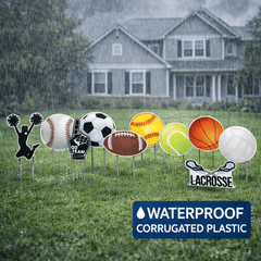 10-Pack Sports Birthday Yard Signs Decorations with Stakes