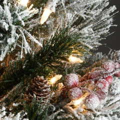 9 ft Lighted Artificial Pine Christmas Tree with 700 Clear Lights