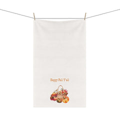"Happy Fall Y'all!" Autumn Kitchen Tea Towels, Cozy Fall Home Decor, Thanksgiving Gift, Welcome to Fall Y'all, Farmhouse Style Kitchen Linen