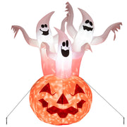 6 Feet Inflatable Halloween Ghosts with Pumpkin Decor and Rotating Lamp