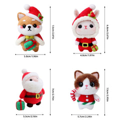 Santa Shiba Inu Cat and Bunny Christmas Needle Felting Kit by Wizardi F07N8-Z-06
