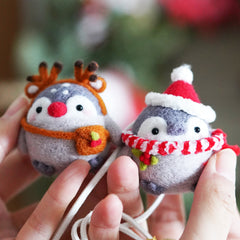 Reindeer Penguin Christmas Needle Felting Kit by Wizardi F07N8-W116