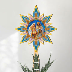 Born Under Bright Star Tree Topper Wooden Decor by G. Debrekht - Nativity Holiday Decor - 89503