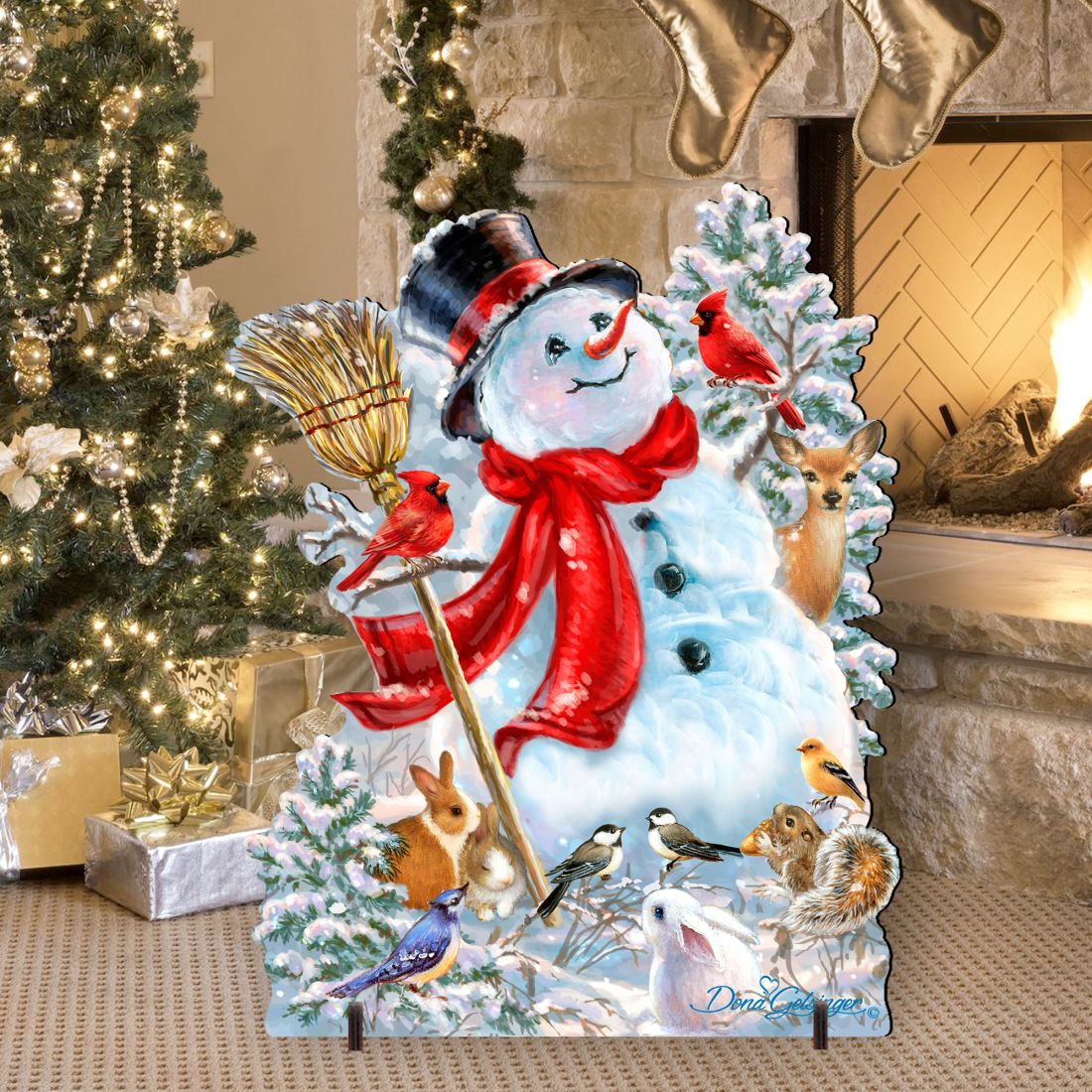 Frosty Forest Friends Snowman Christmas Outdoor Scene - Christmas Santa Snowman Decor