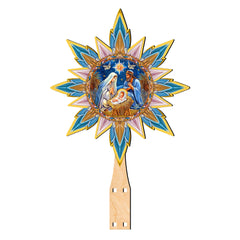 Christmas Story Star Tree Topper Wooden Decor by G. Debrekht - Nativity Holiday Decor - 89501