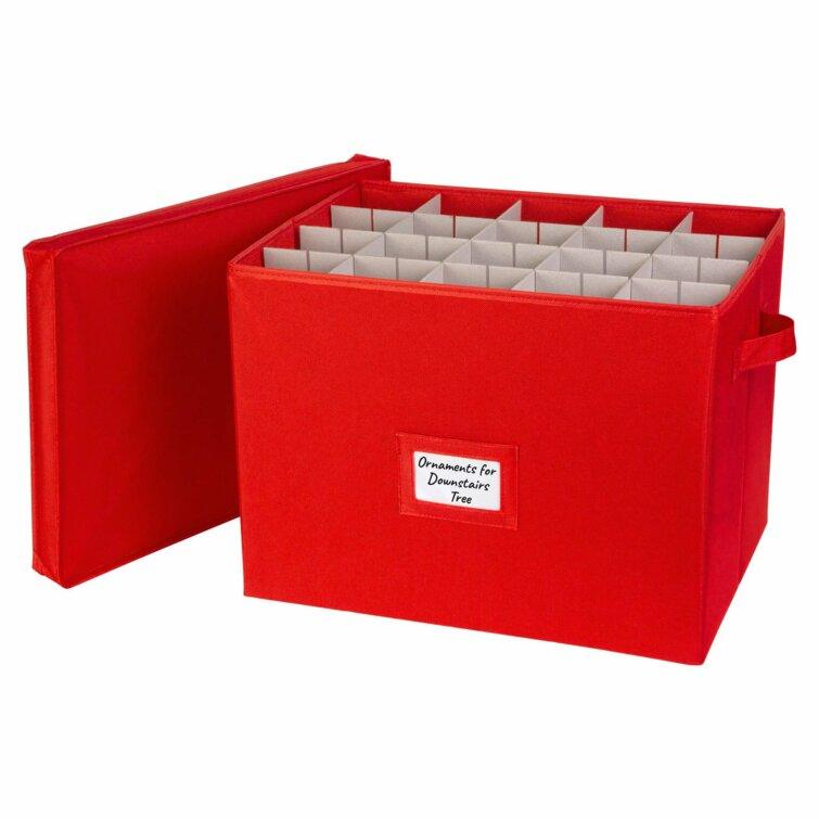 80-Ornament Christmas Storage Box with Adjustable Dividers