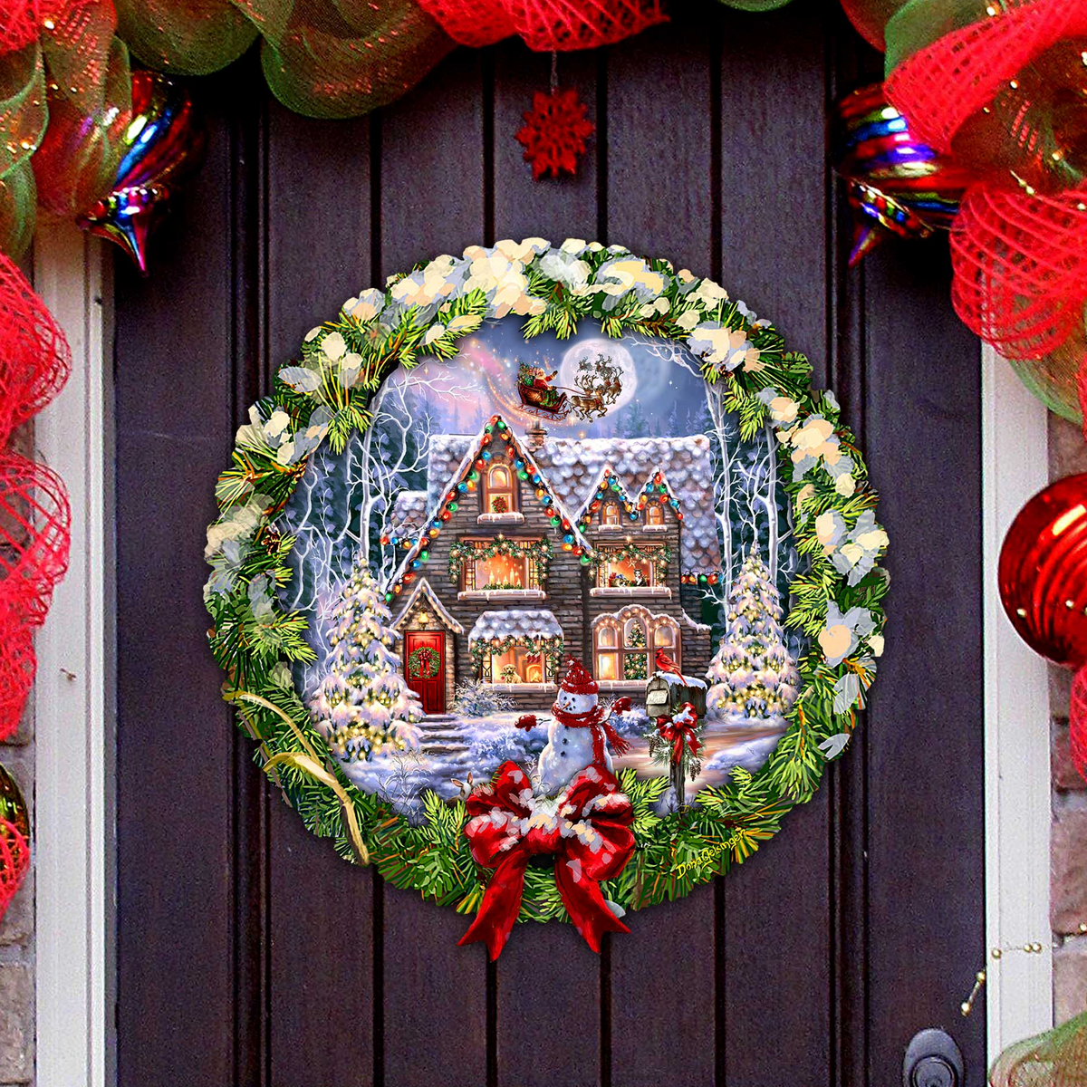 Christmas House Holiday Door Decor - Christmas Decor