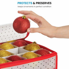 Christmas Ornament Storage Box, Holds 128 Ornaments