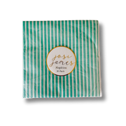 Turquoise Striped Large Disposable Paper Napkins (16pcs)