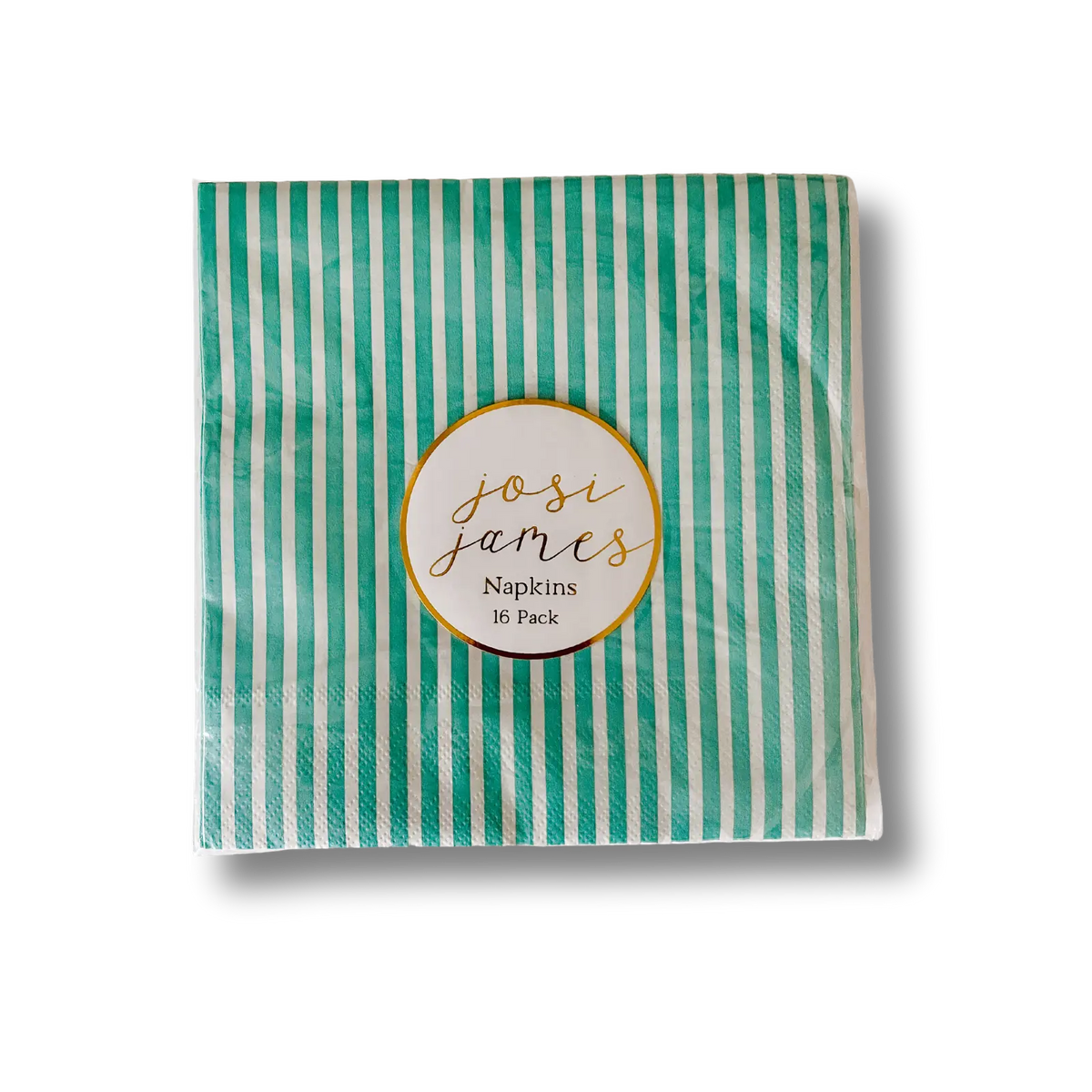 Turquoise Striped Large Disposable Paper Napkins (16pcs)