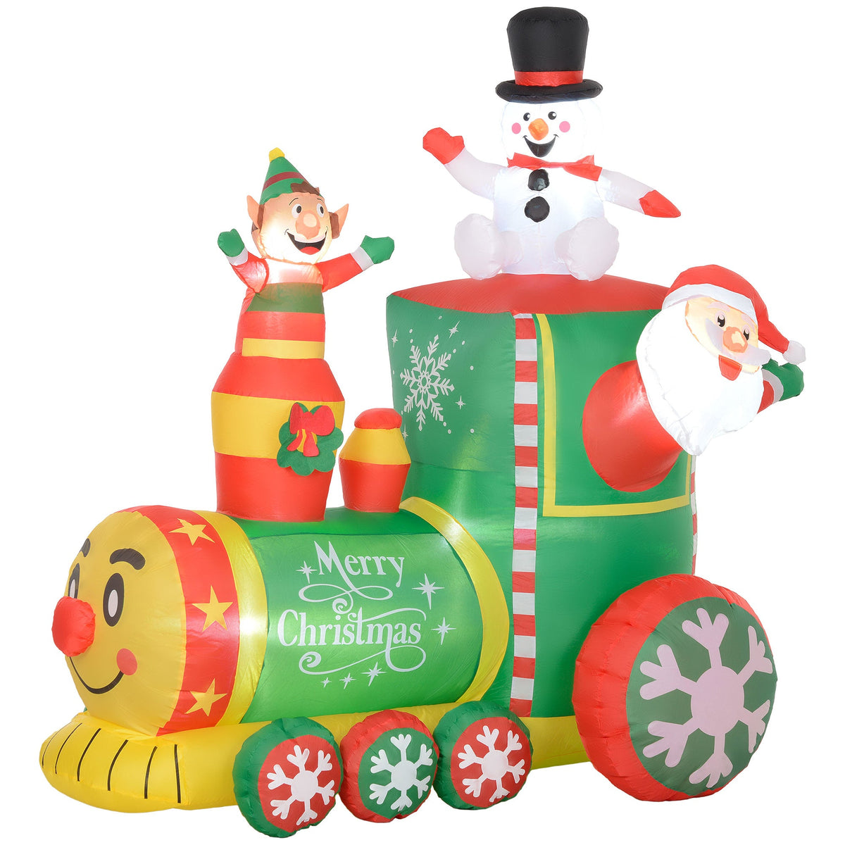 5.9' Christmas Inflatables Train with LED Lights - Multi-Color