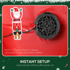 Outsunny 7FT Hanging Christmas Inflatable Santa with Dog