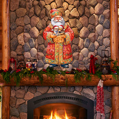 Yuletide Pets with Santa Holiday Door Decor by G. Debrekht - Christmas Santa Snowman Decor - 8691406H