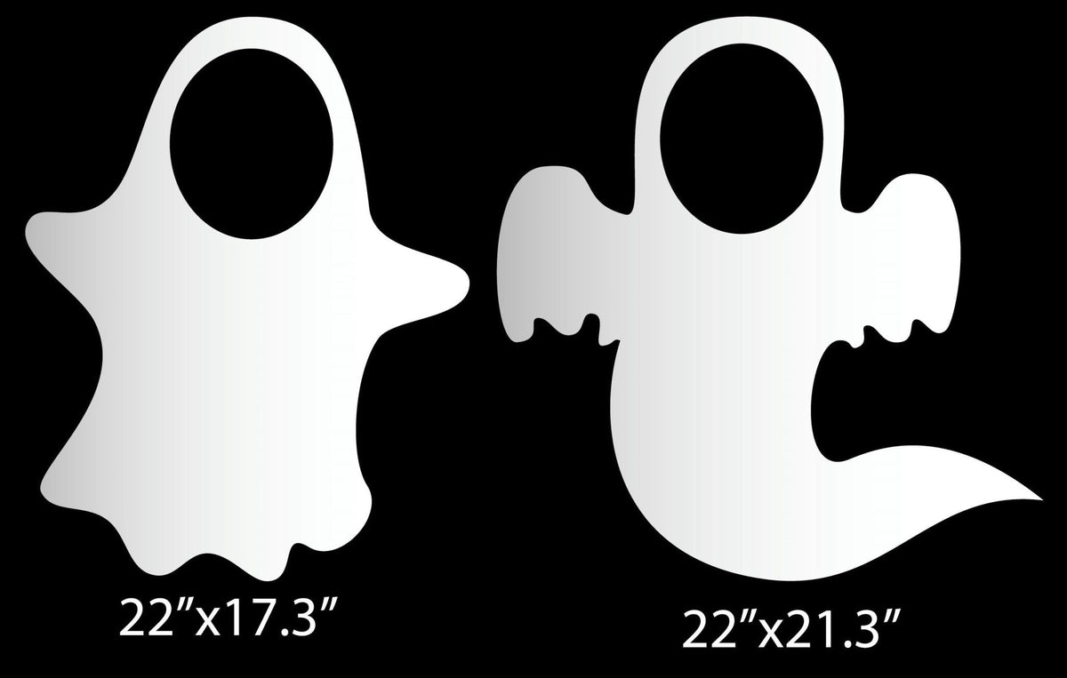 Halloween Ghost Photo Prop Cut Out Yard Signs with 3 H-Frame Wire Stakes