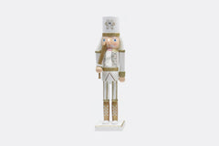 Winter White and Gold Swordsman Christmas Wooden Nutcracker 15 in by Wizardi F07M6-12C