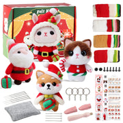 Santa Shiba Inu Cat and Bunny Christmas Needle Felting Kit by Wizardi F07N8-Z-06