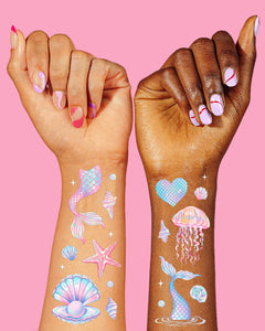 Pearlescent Mermaid Tats - 52 temporary tattoos