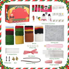 Christmas Tree Bells Reindeer and Snowman Needle Felting Kit by Wizardi F07N8-Z-11