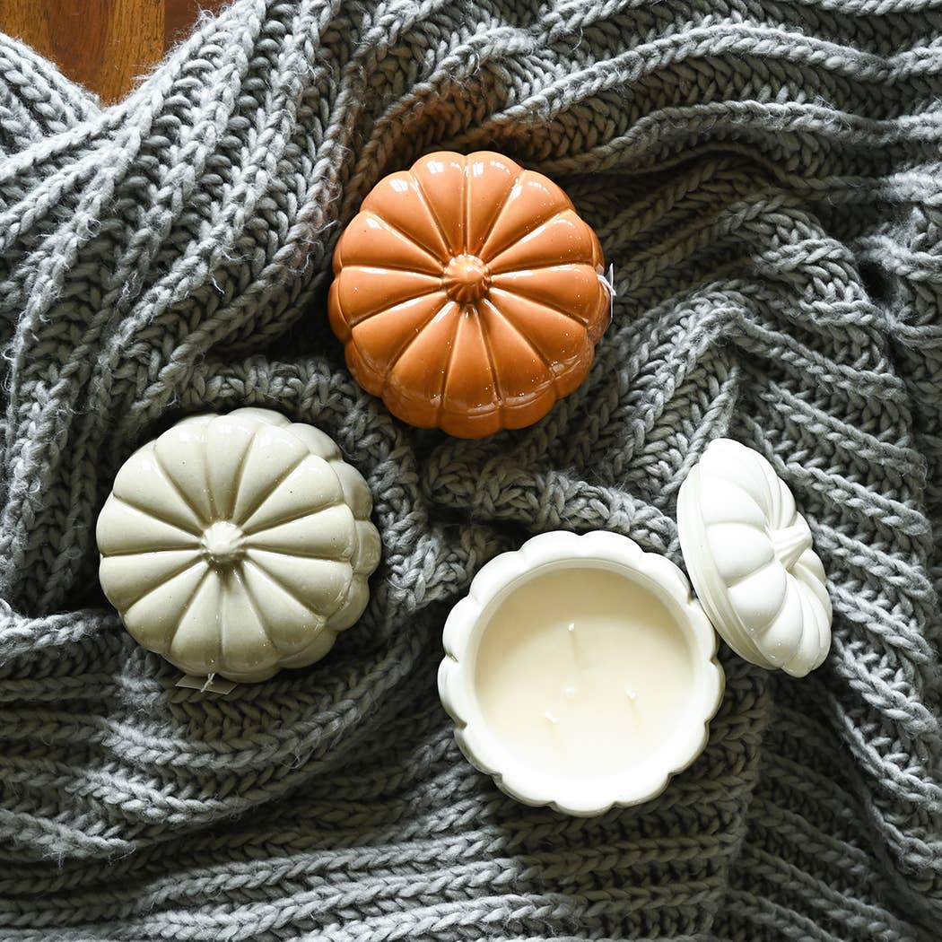 Fall Ceramic Pumpkin 16 oz: Brown Butter Pumpkin Candle