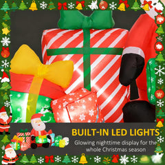 Inflatable Santa Claus Outdoor Display with LED Lights - Red