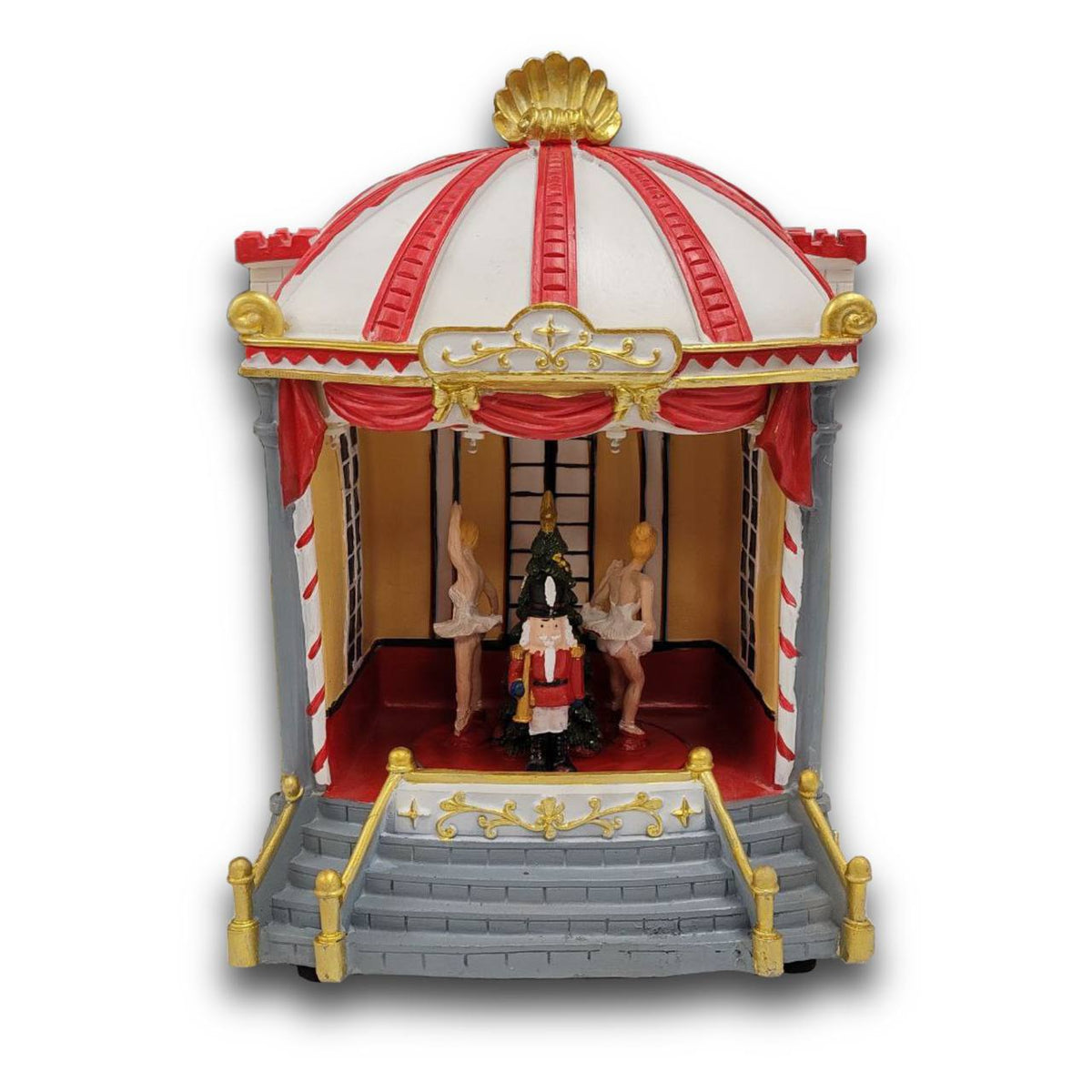 Festive Carousel Miniature Music Box. Theatre Christmas Village