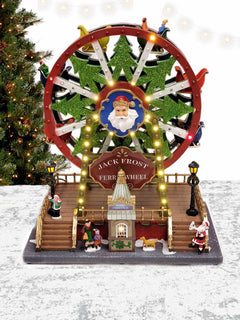Santa's Carousel Christmas Miniature. Ferry Wheel Christmas Village . Jack Frost Christmas Carousel