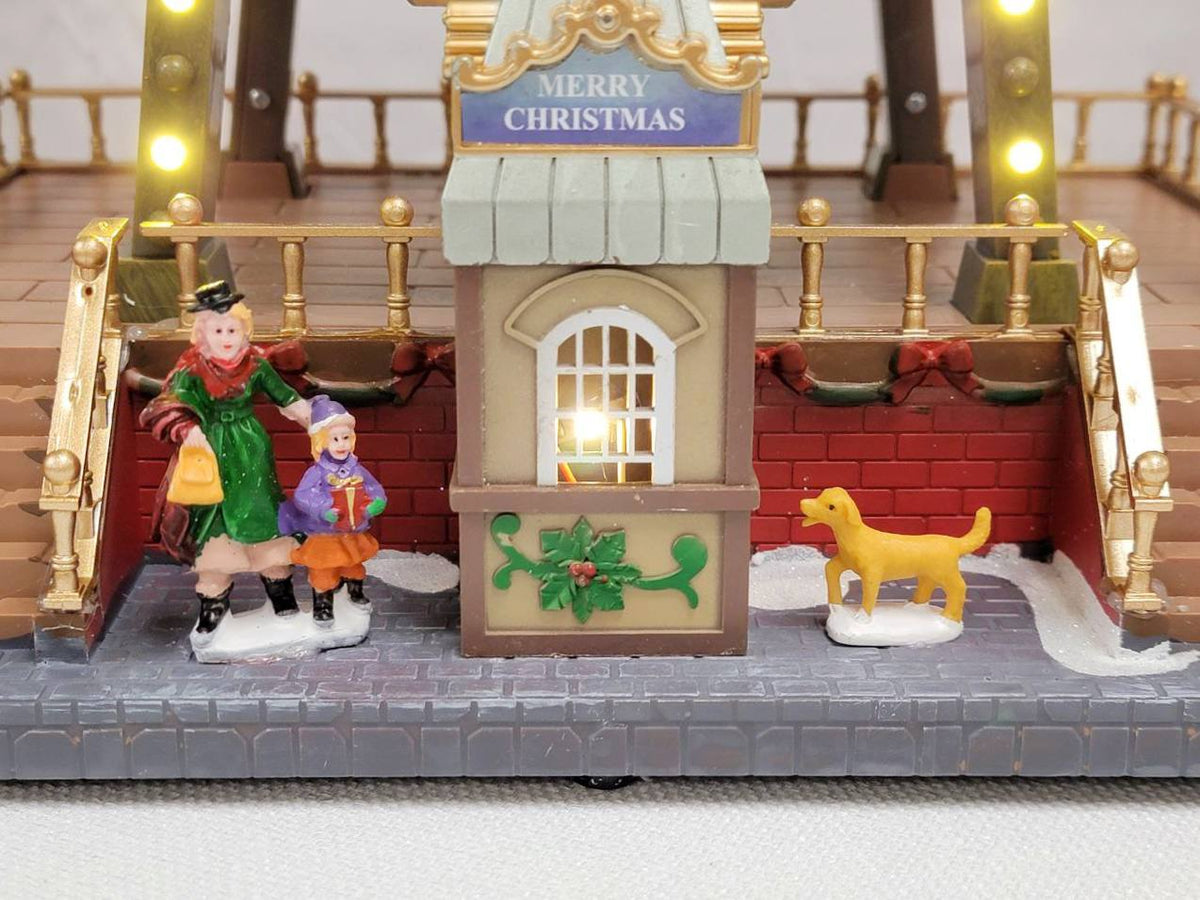 Santa's Carousel Christmas Miniature. Ferry Wheel Christmas Village . Jack Frost Christmas Carousel