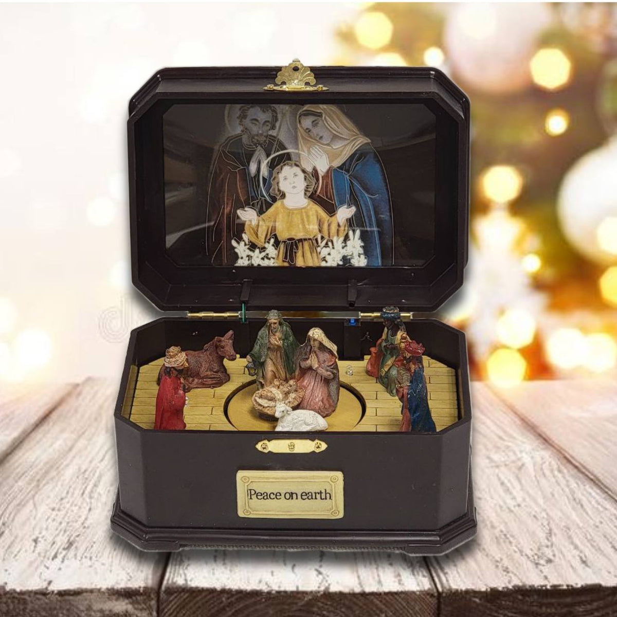 Traditional Nativity Scene Christmas Miniature. Christmas Village