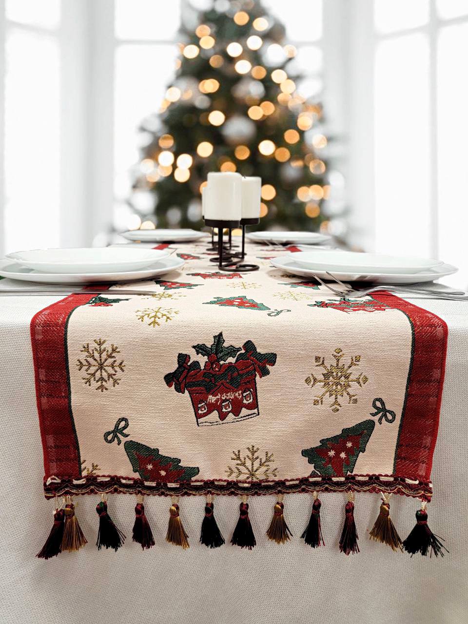 Festive Christmas Presents Table Runner