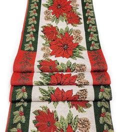 Poinsettia Christmas Table Runner