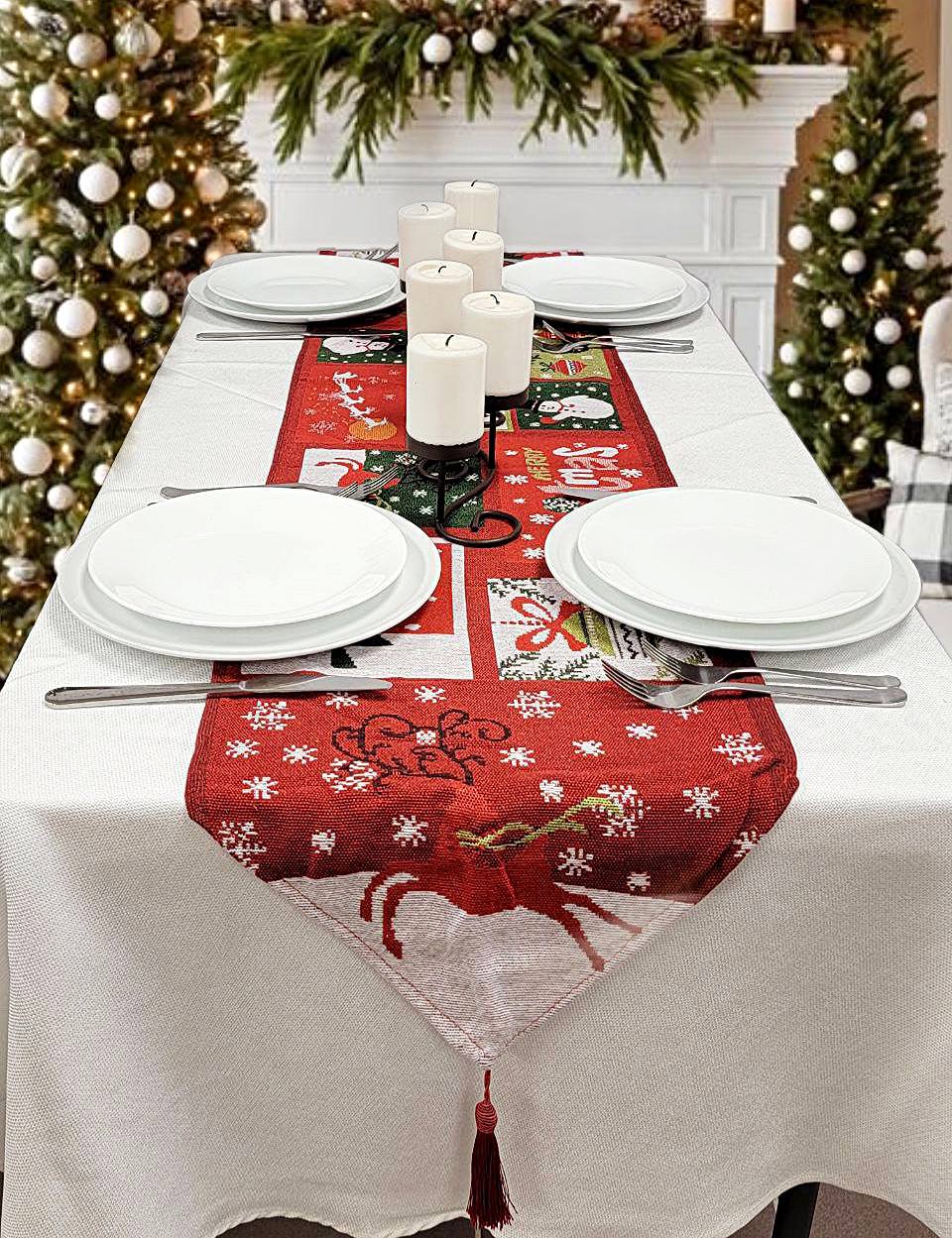 Holiday Patchwork Christmas Table Runner